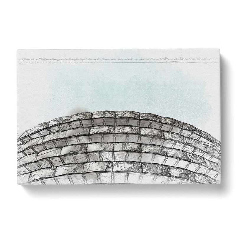 Architecture Sketch Vol.4 in Abstract - Wrapped Canvas Painting Print, 60cm H x 91cm W x 3cm D