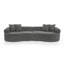 Canapé modulaire courbé à 4 places Modern Cloud, canapé de salon à compression minimaliste, sans assemblage requis, chenille, gris foncé-1125488661