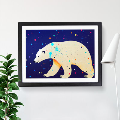 Splashed Polar Bear Abstract - Single Picture Frame Print