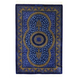 Navy Blue Fine Hand knotted Persian Pure silk Qum 2' X 3'