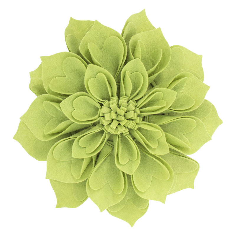 Floral Pillow Cover, 13" x 13", Lime