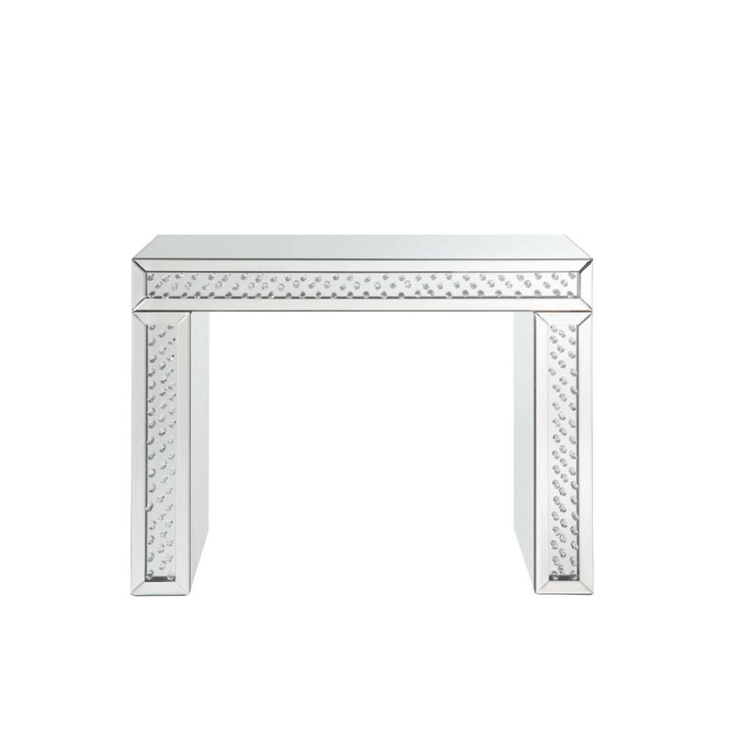Coiffeuse Nysa, miroir et faux cristaux, Miroir et faux cristaux (sans tiroirs)