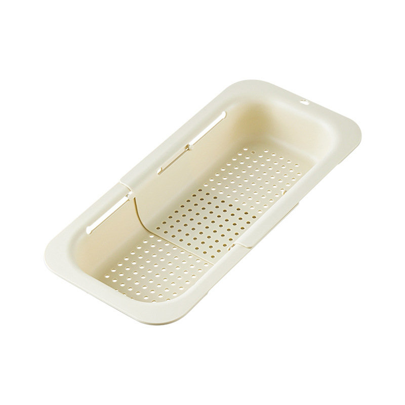 Over the Sink Extendable Colander Strainer Basket - Wash Vegetables and Fruits, Drain Cooked Pasta and Dry Dishes(Cream White)