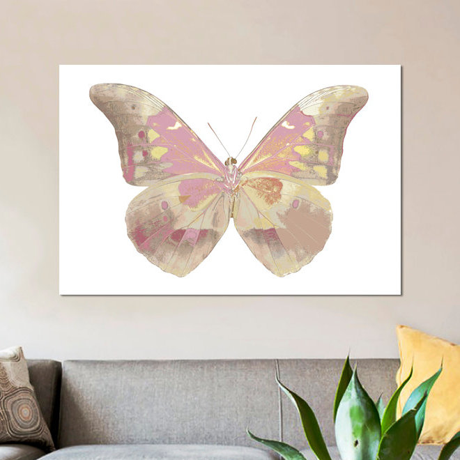 «Butterfly in Teal I», reproduction d'art sur toile, H 26 po x l 40 po x P 1,5 po