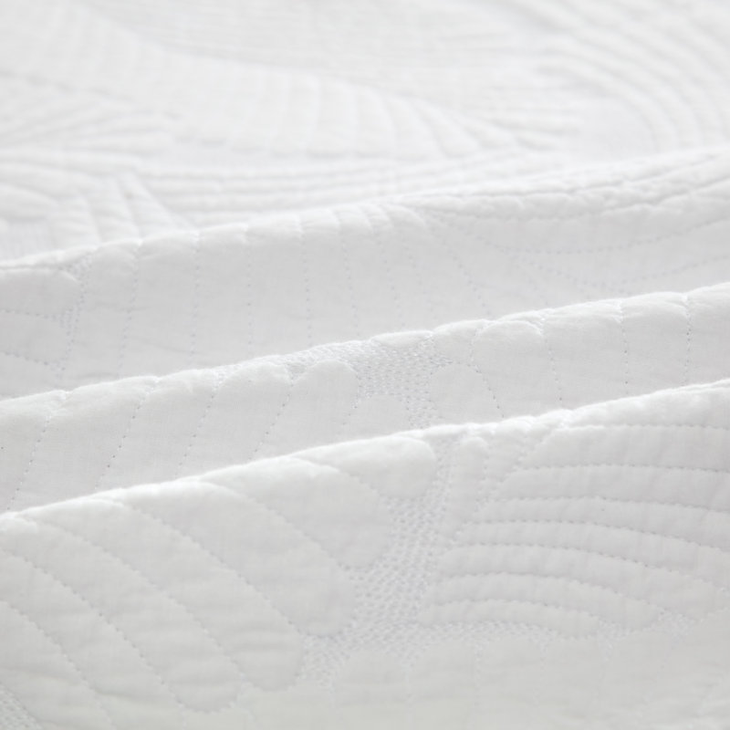 Ensemble de courtepointe 100% coton Palm, Grand, Blanc