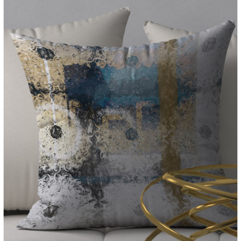 Abstract Reversible Throw Pillow, 18" x 18"