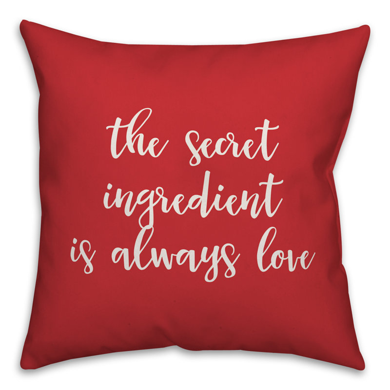  Coussin décoratif The Secret Ingredient is Always Love, Rouge / Blanc, Housse de coussin