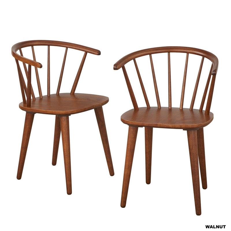 Demi-Lee 18'' H Solid Wood Side Chair, Walnut