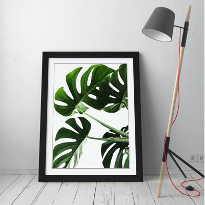 Monstera Leaf 5 Green by Bay Isle Home - Single Picture Frame Print on Canvas