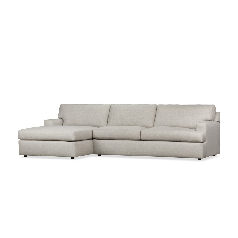 Canapé modulaire 2 pièces Cleo, Orienté à gauche (vu de face), Tissu natté turbo cendre