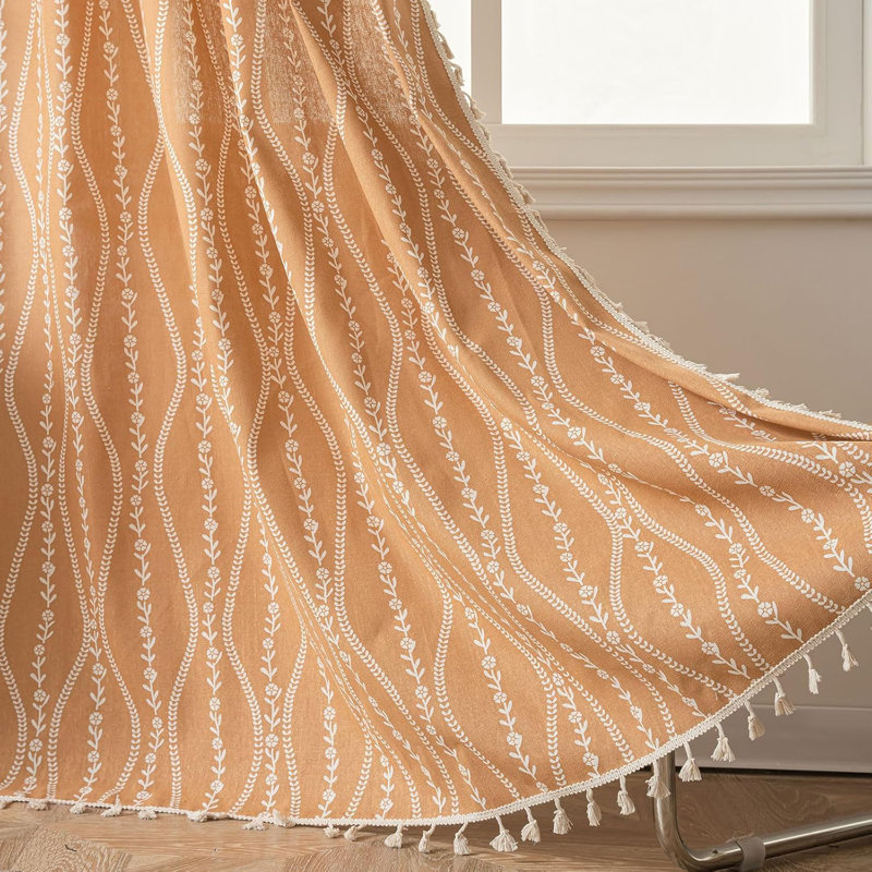 Polyester Exquiste Pattern Print Curtains 2 Panel, 52" W x 63" L