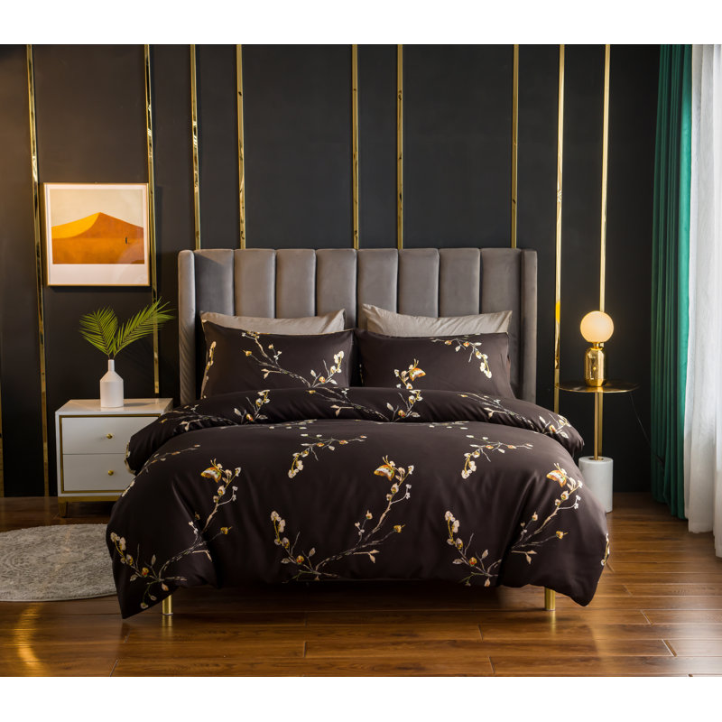 Premium Duvet Cover Set Double Brushed Microfiber Reversible With Zipper Closure & Corner Ties