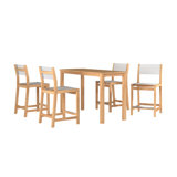 Pearl Counter Height Teak Outdoor Set In Black
