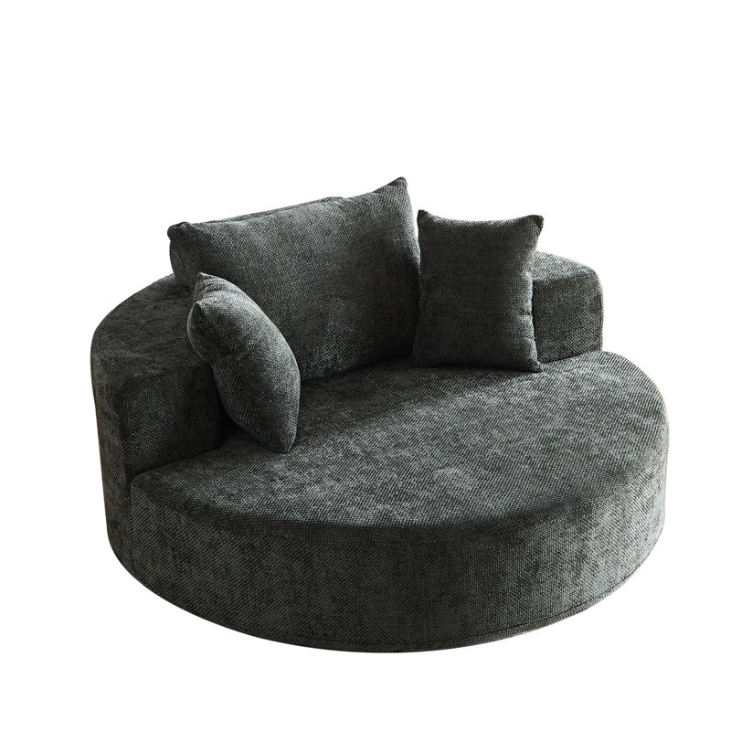 Fauteuil pivotant à 360 degrés en mousse de chenille - canapé-lit moelleux pour le salon, la chambre à coucher et le coussin de salon
