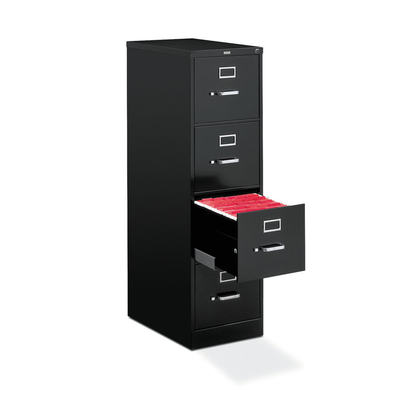 510 Series 4-Drawer Vertical Filing Cabinet, Black