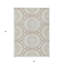 Tapis intérieur lavable 5 pi x 8 pi ivoire beige à médaillon floral