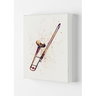 Trombone Watercolour by Michael Tompsett - Print