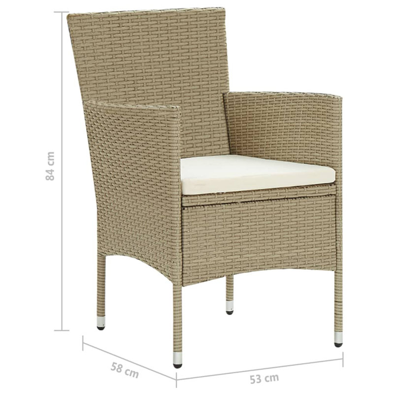  Dining Set Beige, Cream White, Cream White, Beige