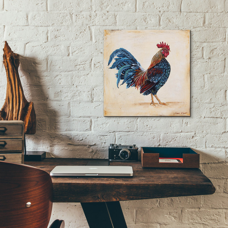  'Rooster-c' by Jean Plout Acrylic Glass Wall Art, 12" H x 12" W x 0.13" D