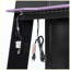 Lit mezzanine double en bois avec bureau, tablettes multi-rangements et lumière RVB, mauve