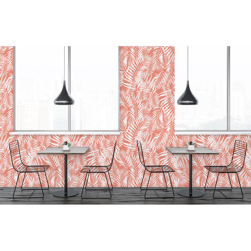 Floral Wallpaper, Coral