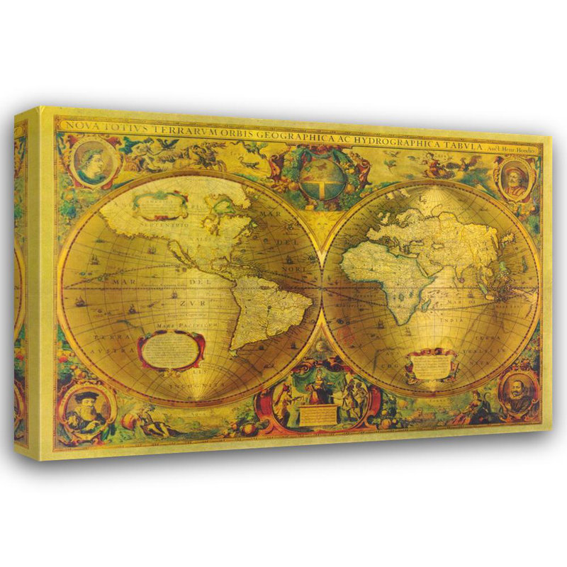 Carte de l'Ancien Monde en or
