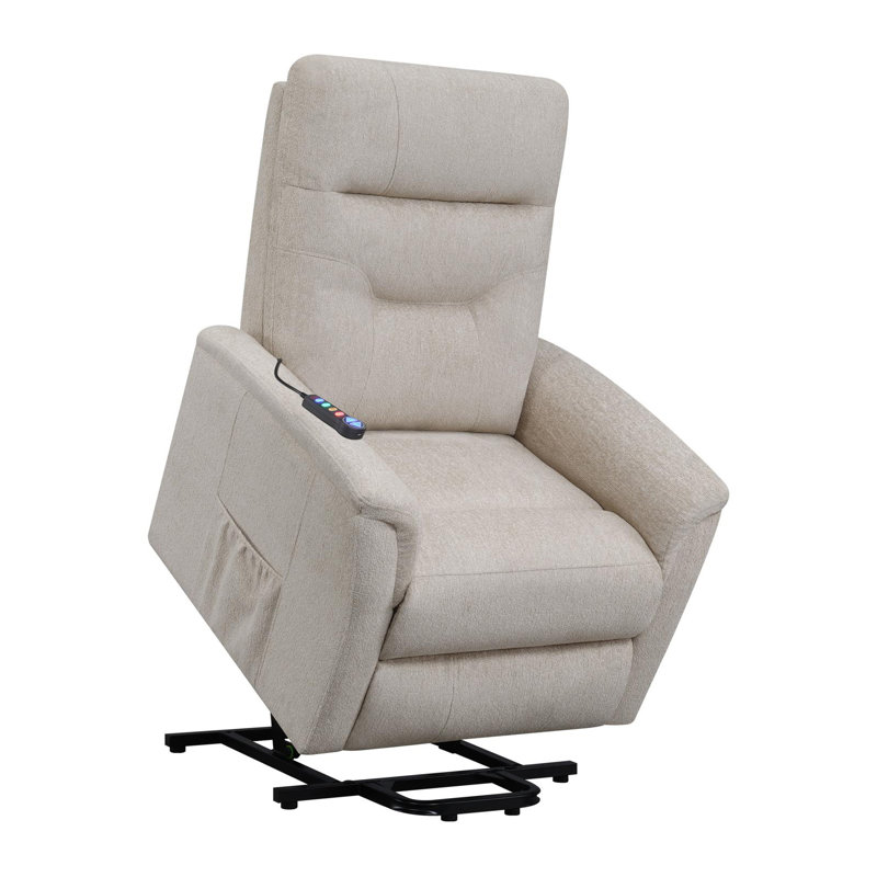 Fauteuil inclinable électrique avec poche de rangement, Beige