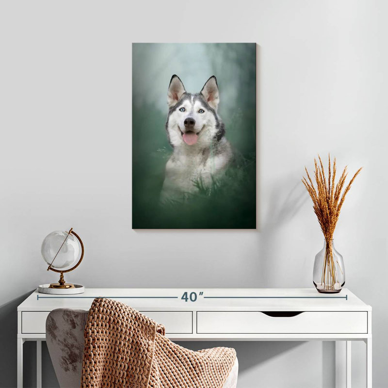 Husky On Grass, 24" H x 16" W