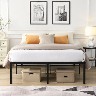 Queen Size Bed Frame , Heavy Duty Metal Bed Frame , Quick & Easy Assembly, No Noise, Black
