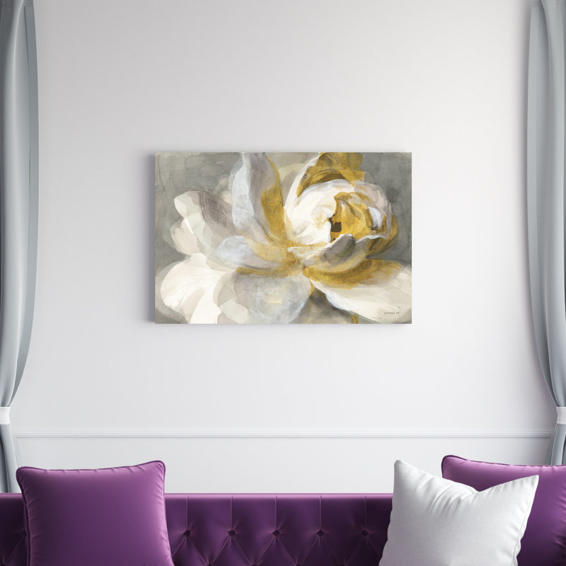 Or rose abstrait, H 24 po x l 36 po, Toile tendue, Sans cadre