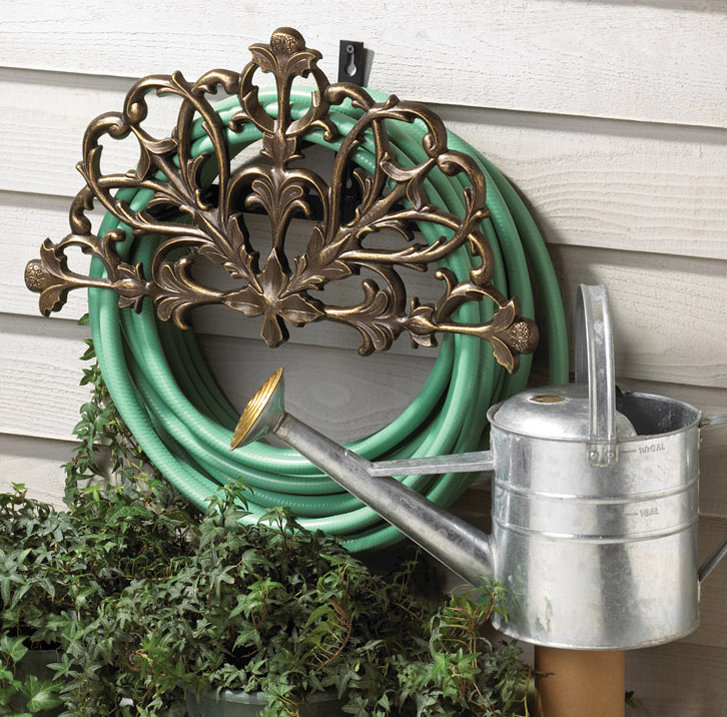 Porte-tuyau à fixation murale en aluminium, Bronze français