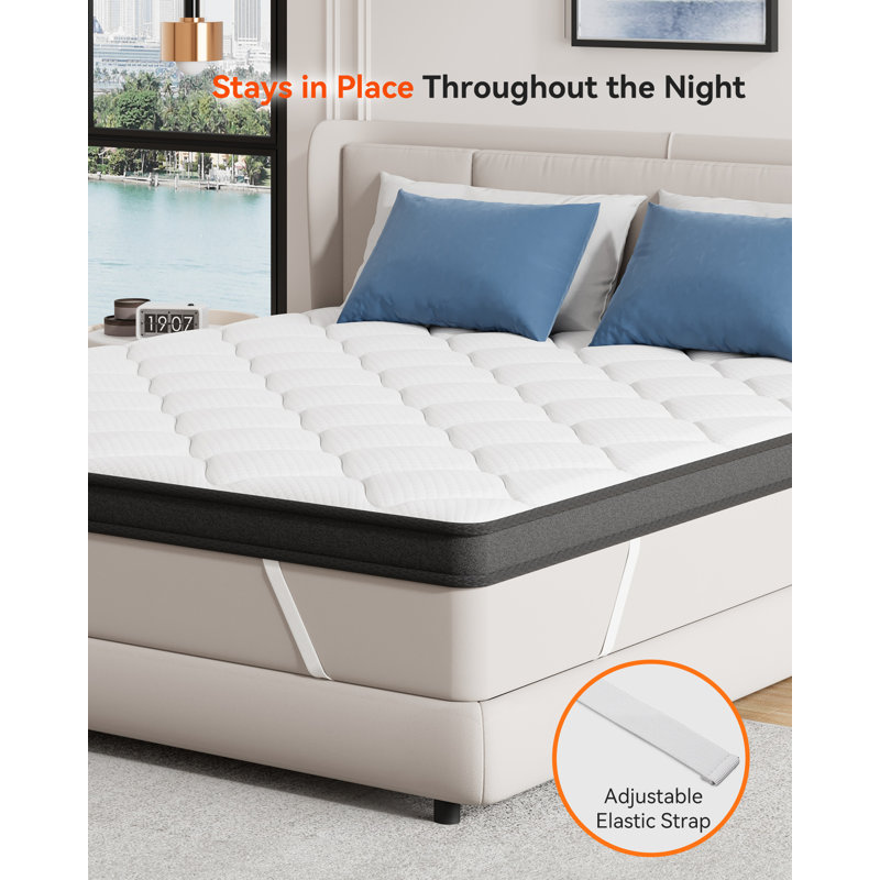 3" Quilted Mattress Topper with Breathable Cover – Plush Comfort & Support, King