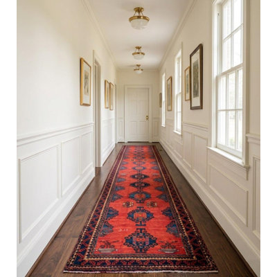 One-of-a-Kind Red Tribal 4X8 Oriental Area Rug