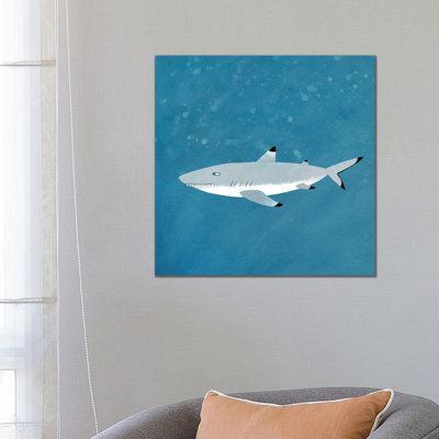 Black Tipped Reef Shark 1 Piece Wrapped Canvas Wall Art