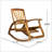 Durable Acacia Wood Rocking Chair With Retractable Footrest For Outdoor Relaxation And Comfort-294846692