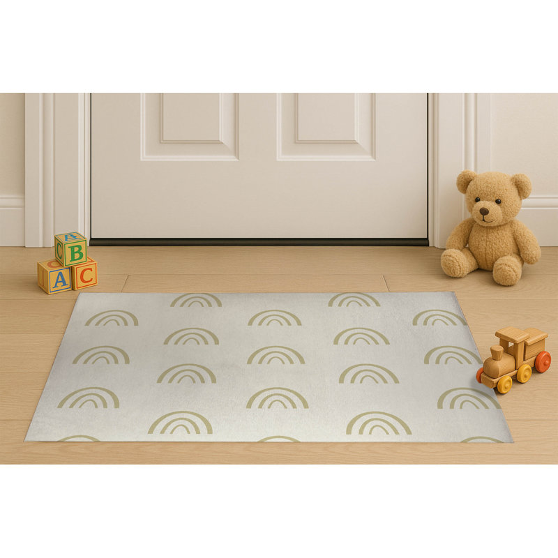 Paillasson Plain Bows Match, L 36 po x L 24 po, Ivoire/gris anthracite