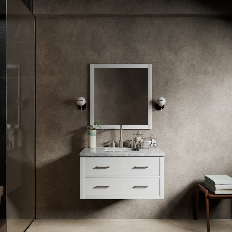Castor 36 in W x 22 in D Single Bath Vanity, White