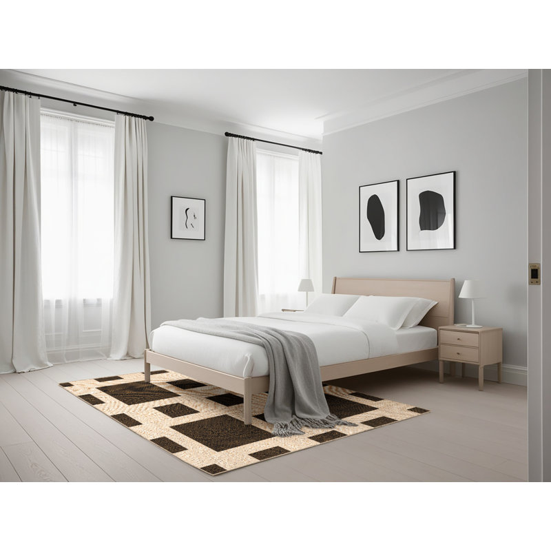 Performance Wool Geometric Indoor Rug, Rectangle 5' x 7'