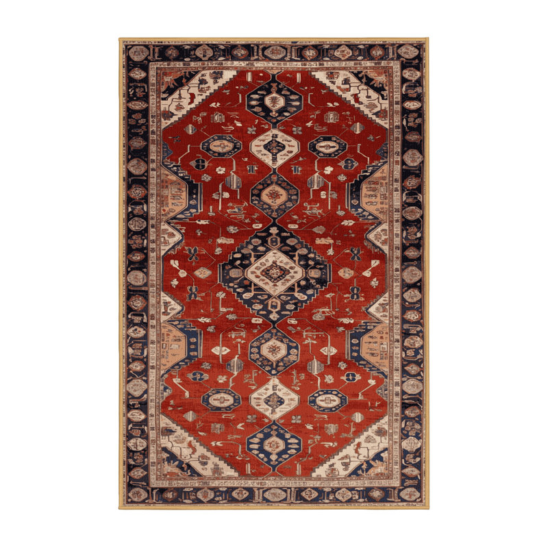 Machine Washable Persian Brown Area Rug, Rectangle 2' x 3'