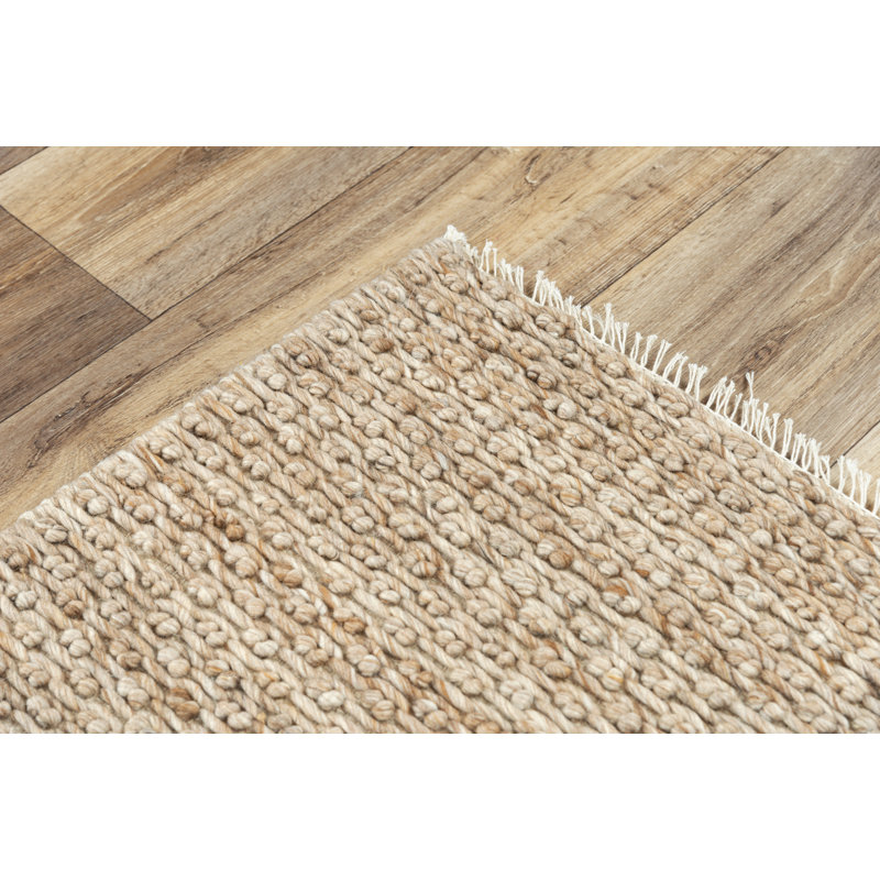 Tapis décoratif à rayures Rose fait à la main pour l’intérieur Aleman, Rectangle 8 pi 6 po x 11 pi 6 po