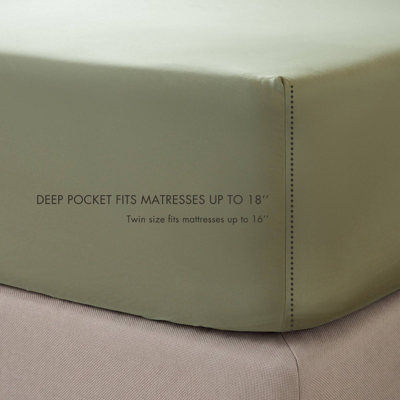 Ensemble de draps en coton Tencel, Twin, Seagrass