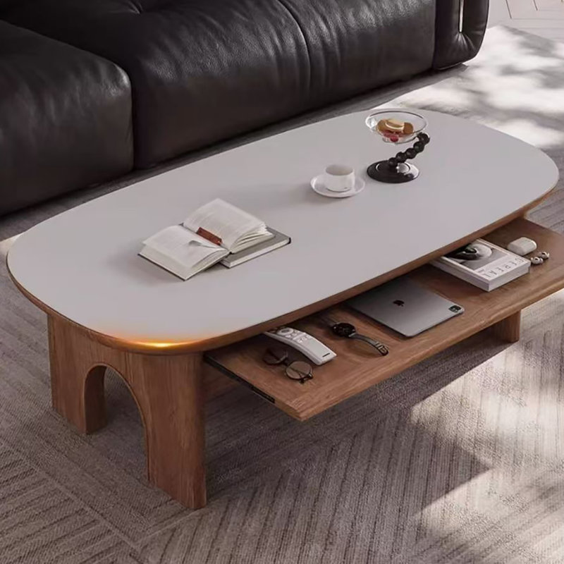 Modern minimalist retro tea table, White
