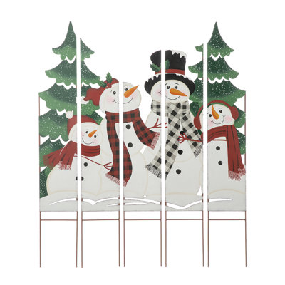 Jyrin Metal Snowman Family Garden Stake