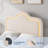 Twin XL Velvet Bed Frame with LED Headboard  Footboard  Princess Platform for Kids  Slats  Beige-682560428-682560426