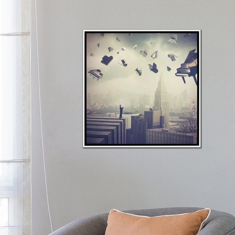 « Last Symphony » par Evgenius j Soloviev-impression d’art graphique, H 26 po x l 26 po x P 1,5 po, Toile blanche encadrée