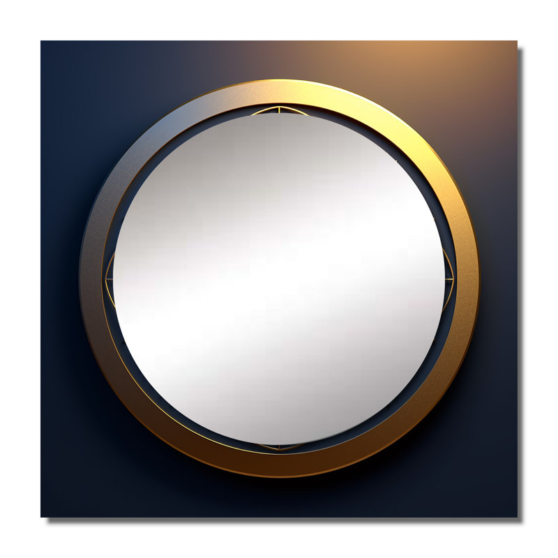 Prakseda - Miroir géométrique carré moderne pour salle de bain, 23 po x 23 po