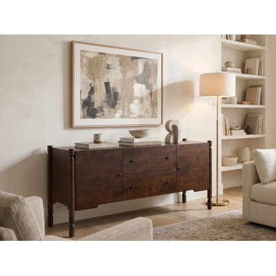 Traditional Handmade Espresso Mango Wood Sideboard Cabinet