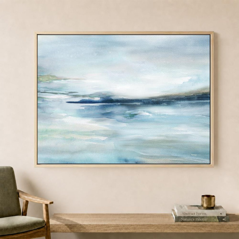 Marées hautes par Carol Robinson - Graphisme sur toile, H 36 po x l 48 po, Cadre plat flottant, Bouleau
