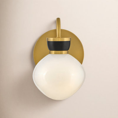 Single Light Opal Glass Bath Sconce