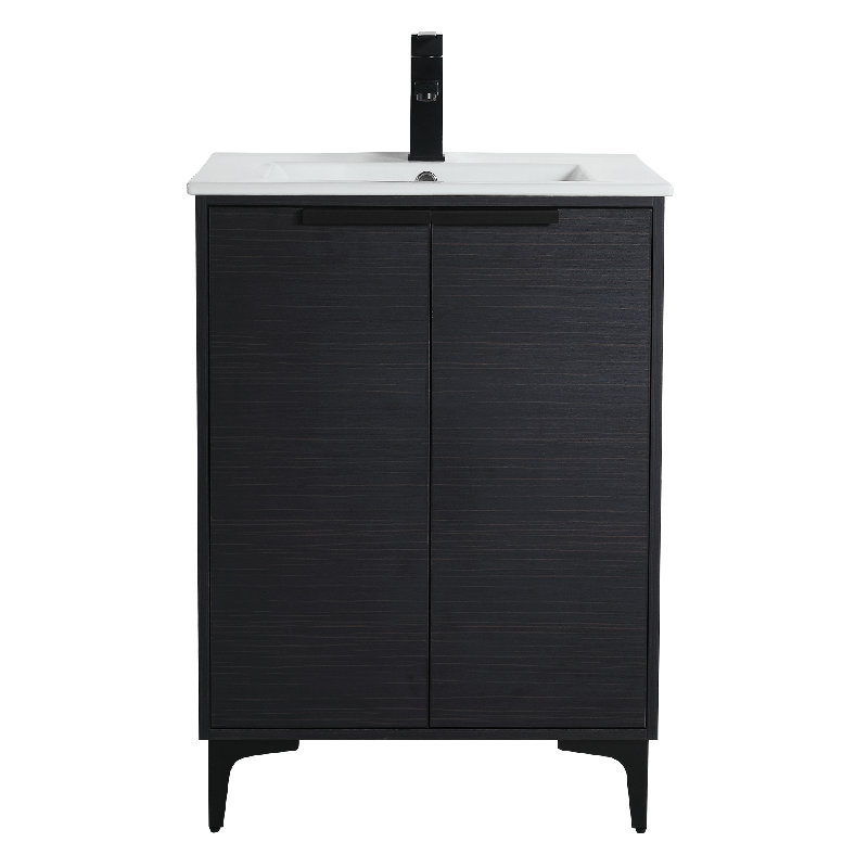 Ensemble de meuble-lavabo simple 24 po Kayden, Noir mat